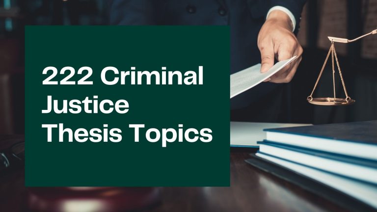 good thesis topics for criminal justice